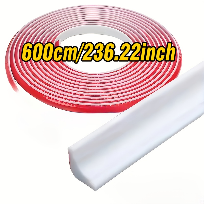 Image of 78.74inch/157.48inch/236.22inch Flexible Pvc Self-adhesive Caulking Strip, Triangle Wall Edge Trim, For Indoor Corner Decoration, Countertop Edges, Wall Corners