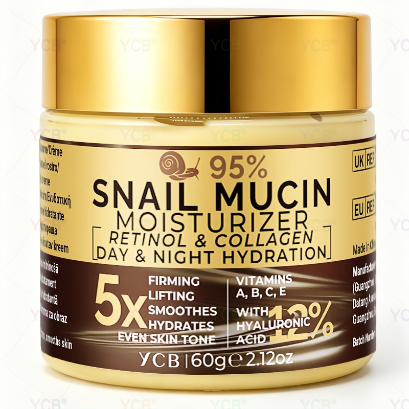 Image of Snail Secretion Retinol Collagen Day And Night Moisturizing Cream, Firming And Lifting, Skin Tone, Contains Hyaluronic Acid , Skincare, Make Skin -looking, Suitable For Types, 2.12oz/