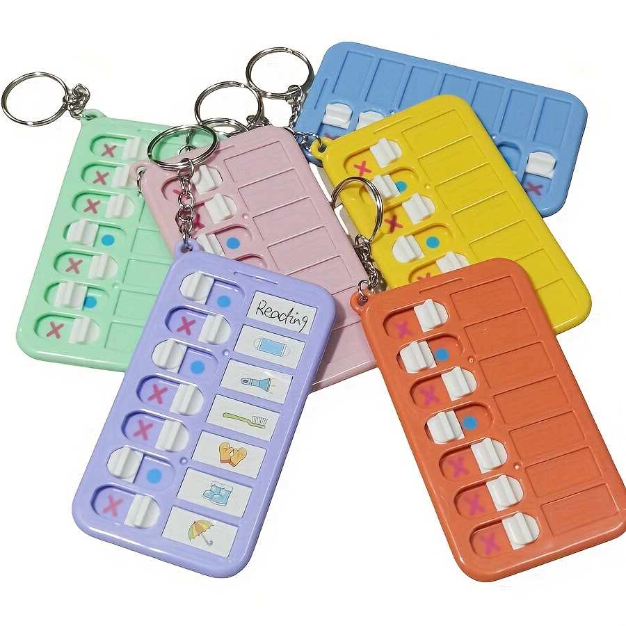 12 Mini Self-Discipline Cards Memo Keychains