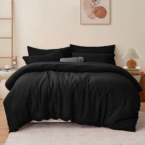2 3pcs duvet cover set soft microfiber solid color duvet cover with pillowcase with zipper closure with no comforter or duvet