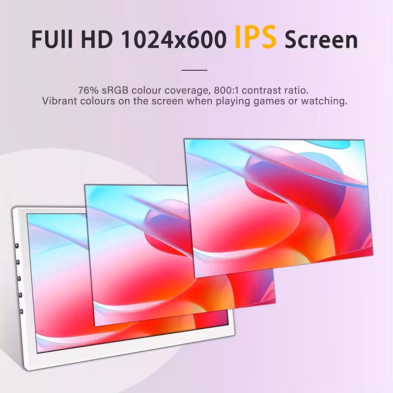 7 пренослив usb монитор - lcd екран со osd , 300nits hdr, без потреба од драј за , лаптоп, pc, tv box - компактен гейминг/презентационски/домашно кино екран (7, usb-c, компатибилен), аксесоар за , стилски безрамков дизајн, јасна квалитет на сликата Детали за производот 3