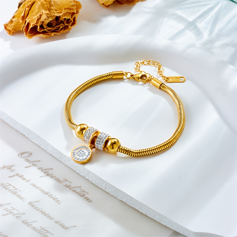 Handmade 18k Golden-Plated Snake Bone Bracelet, Retro Elegant