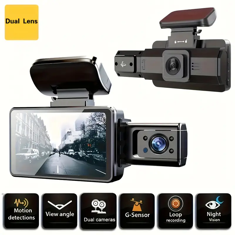 1080p Dual Lens Dash Cam Cars front Inside full Hd 1080p Car - Temu