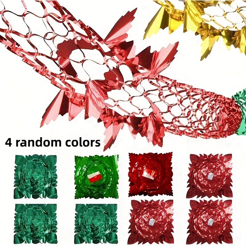 TEMU 4pcs Décoration de Plafond de Noël Couleur Aléatoire, Guirlande de Foil à Suspendre au Sapin, Parfait pour les Fournitures de Fête de Noël et du