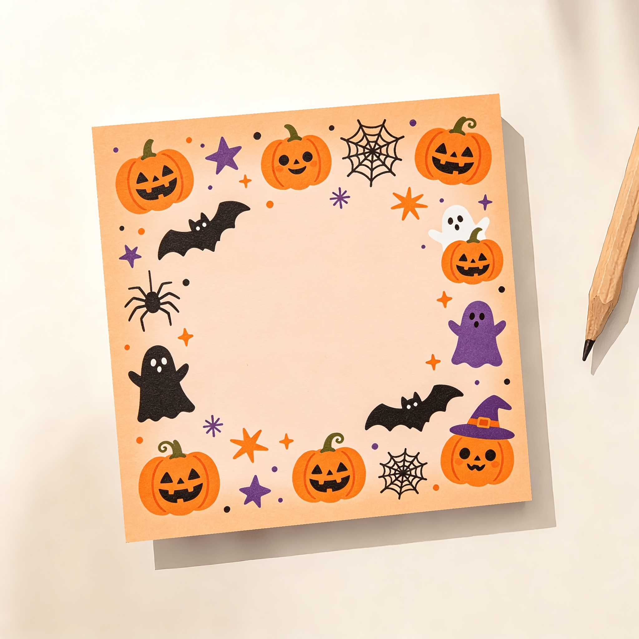 TEMU Bloc-notes Halloween Citrouille et , Jolis Blocs-notes Esthétiques de Dessin Animé de Toile d'Araignée de Chauve-Souris, Papeterie de Décoration