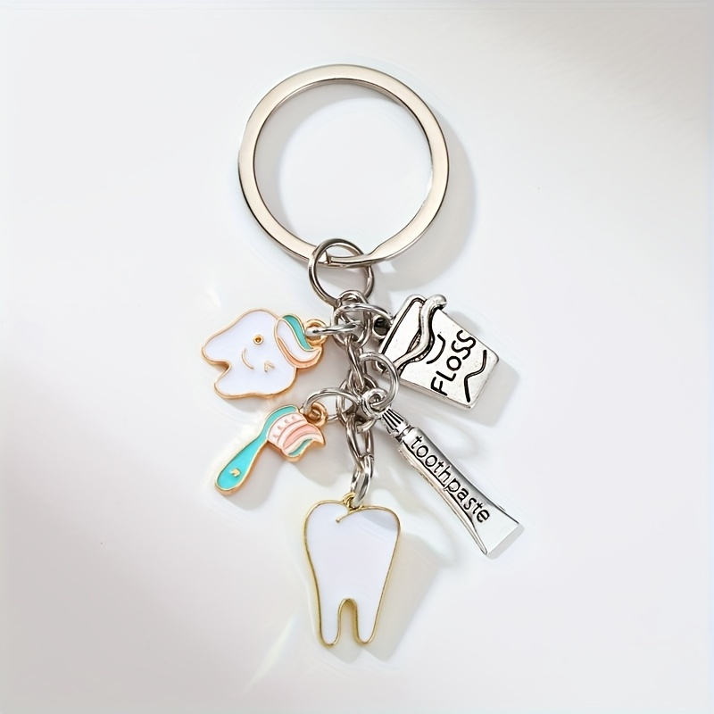 TEMU Keychains, Alloy Toothbrushes, Toothpaste, And Dental Pendants - Ideal Gifts For Dental Professionals And Tooth Protection Enthusiasts, Dental