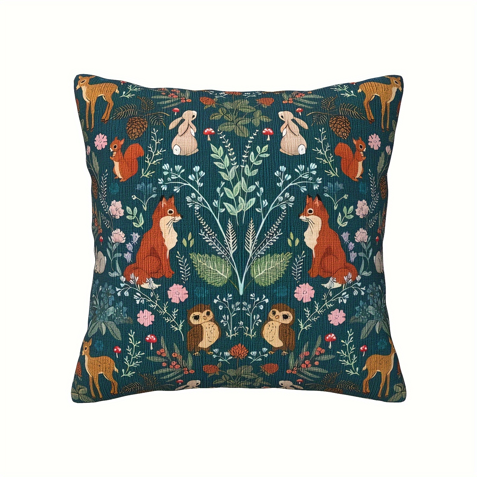 4 pack bohemian vintage forest animal throw pillow covers double sided printed polyester decorative pillowcases with zipper closure machine washable for outdoor patio wicker chair sofa home office decor outdoor pillow covers patio furniture accents natureinspired decor durable fabric accent pillows   enthusiasts Product details 4