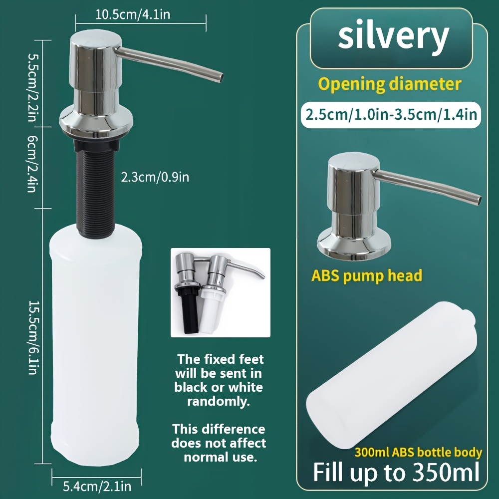 TEMU Kitchen Sink Built-in Soap Dispenser Dish Soap Pressing Tool Home Washing Basin Detergent Dispenser Presser Silvery Random 2pcs Bottle Colors