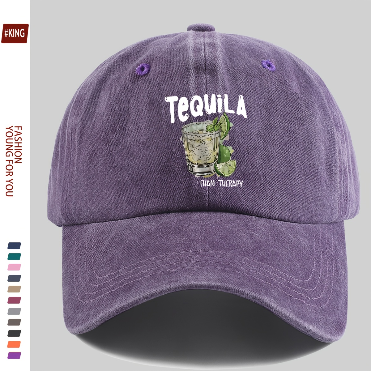 Lightweight Adjustable Baseball Cap with Tequila Cocktail Print