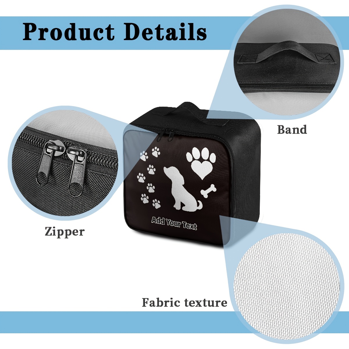 Personalized Pet Storage Box with Custom Text & Paw Print Design