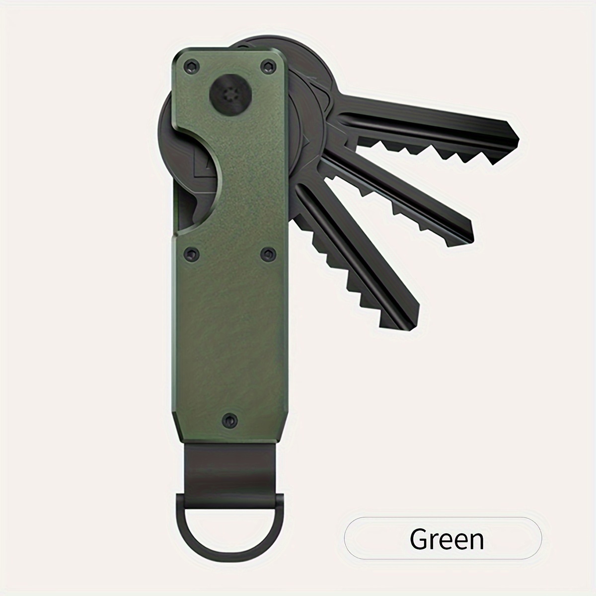 TEMU Sleek Aluminum Key Organizer - Compact, Lightweight & Portable Key Holder | For | No-pattern, Metal Construction