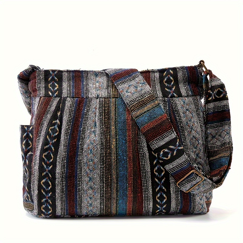 

Bohemian Hippie Crossbody Bag, Ethnic Style Hobo Sling Bag, Trendy Messenger Shoulder Bags For Travel Vacation