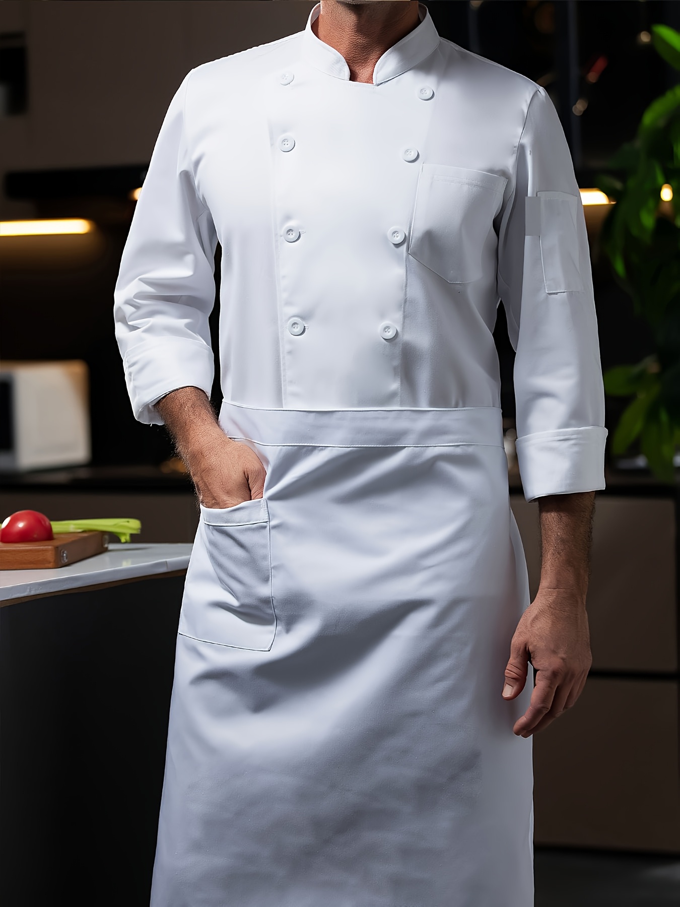 1 catering chef long sleeved clothing   long sleeved mens clothing kitchen baking western restaurant   canteen mens   clothing