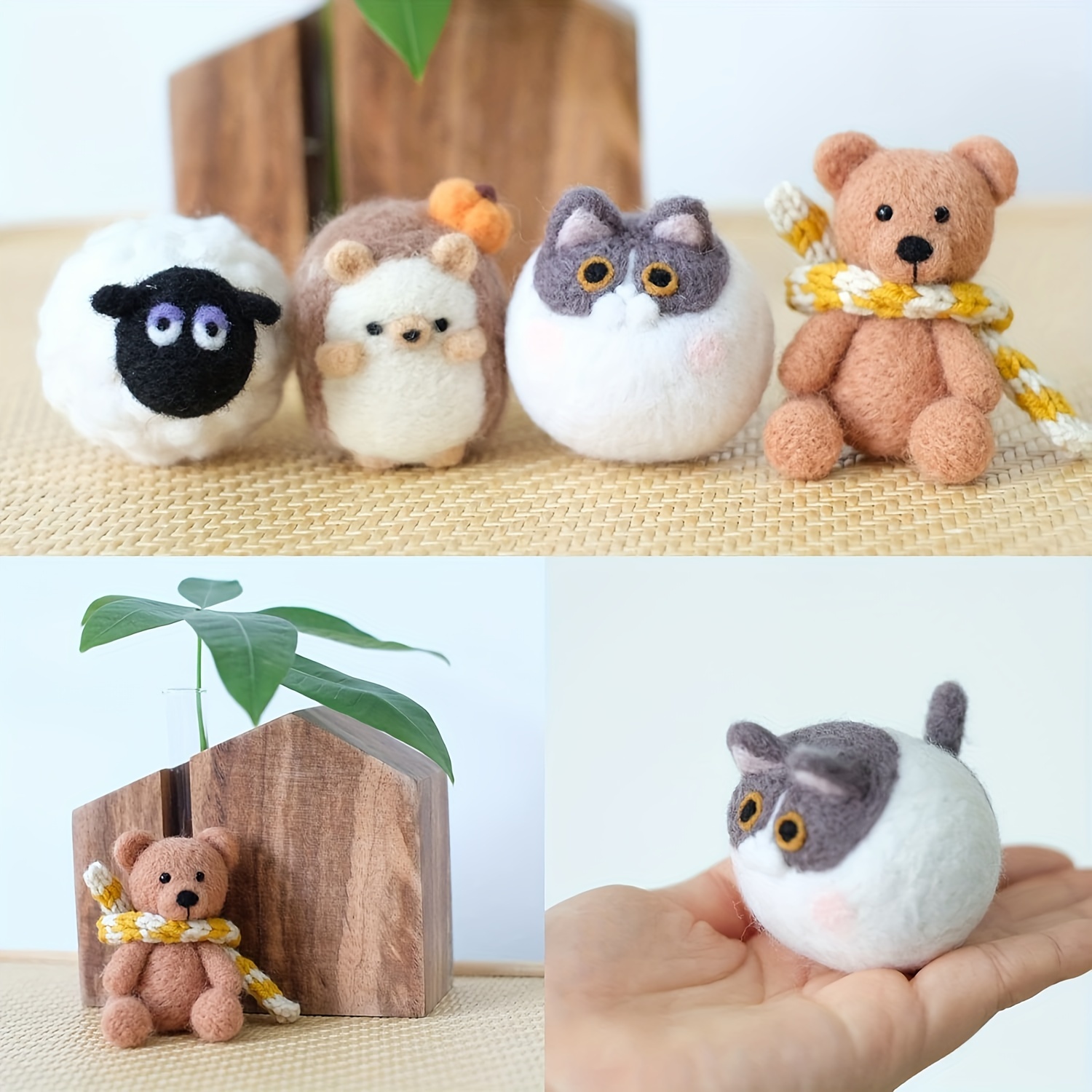 

Beginner' Felting Kit With Foam Mat, Needles & Instructions - Diy Animal Craft Set U Journey