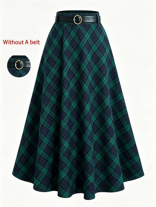 womens plaid skirt plaid design casual and elegant suitable for office holidays dates travel and airport outfits