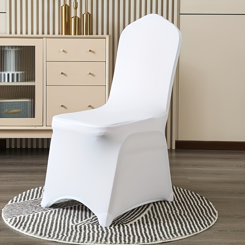 

50 Pcsstretch Spandex Chair Cover White Black Polyester Chair Slipcovers Dining Living Room Universal Fitted Chair Slipcovers Protector For Wedding Party Holidays Banquet Celebration