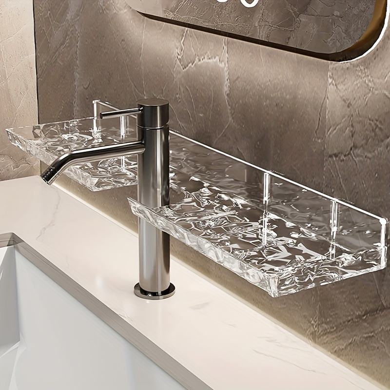 

Bathroom Sink Shelf With Hollow Drainage Design - Plastic, Wall-mounted, Suitable For Bathroom Use