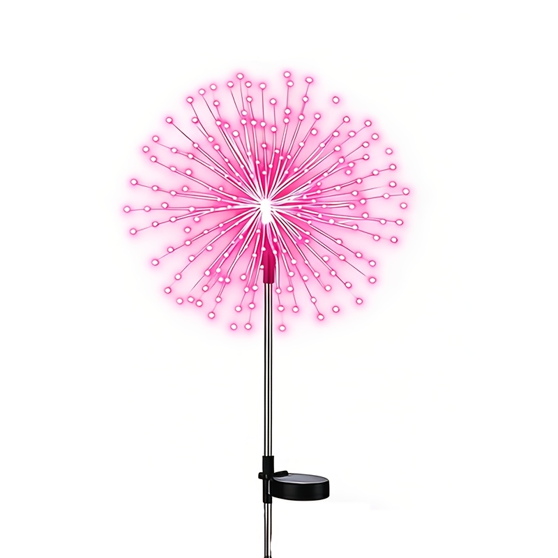E-shop 90-teilige LED-Sternförmige Solar-Gartenlampe mit rosa roten Lichtern. Automatische Beleuchtung bei Nacht, ideal für Außengärten, Höfe, Villen