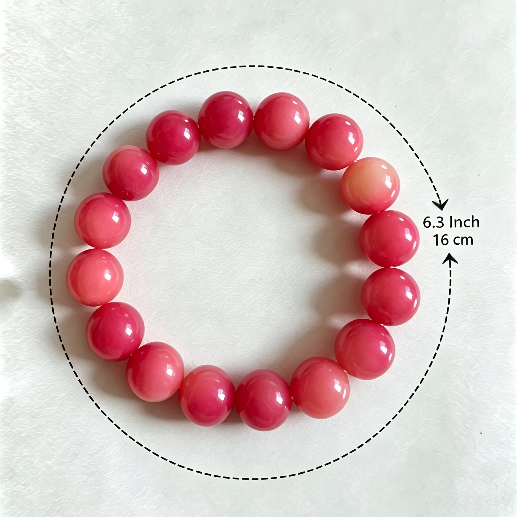 Natural Bodhi Bead Bracelet, Gradient Cherry Red