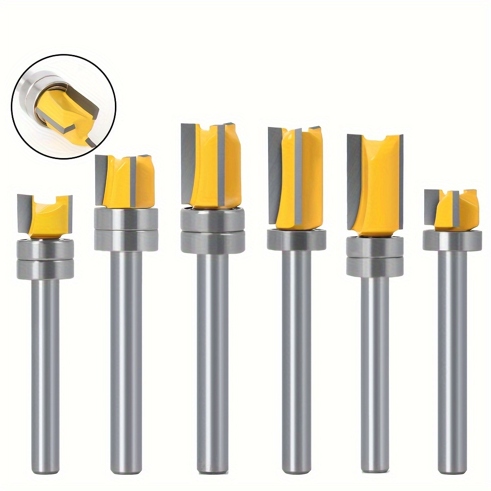 Pack 6mm Shank Straight Router Bits, Single/double Flute Router Bit, Wood  Router Bit Straight Cut Flush Trim Pattern Router Bit For Woodworking