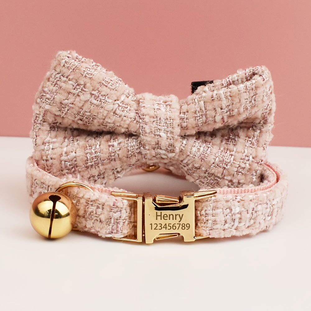 Custom Cat Collars with Bows and Bells, Adjustable Design