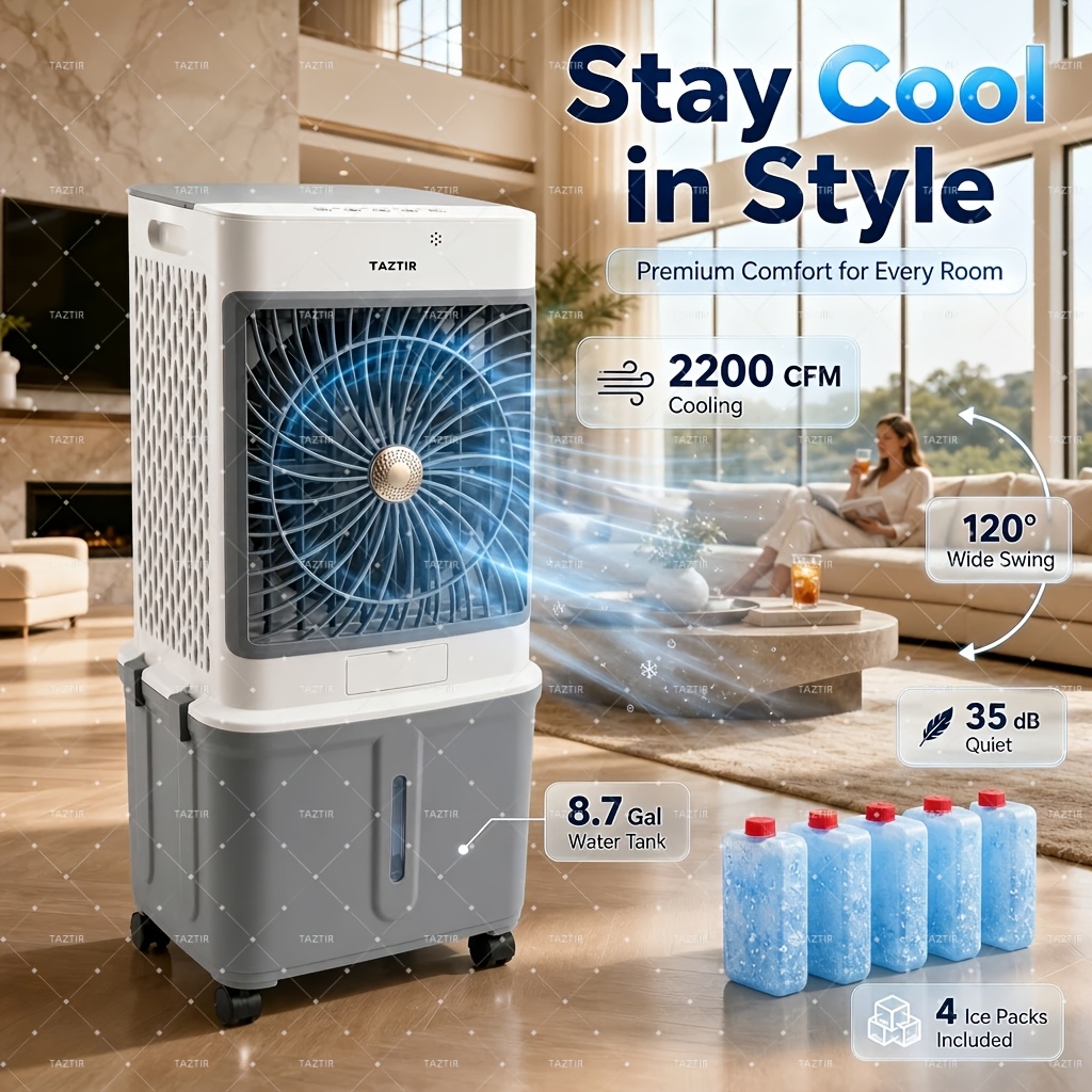TAZTIR 2200 CFM Portable Air Cooler, Portable Air Conditioner Fan... product image 2