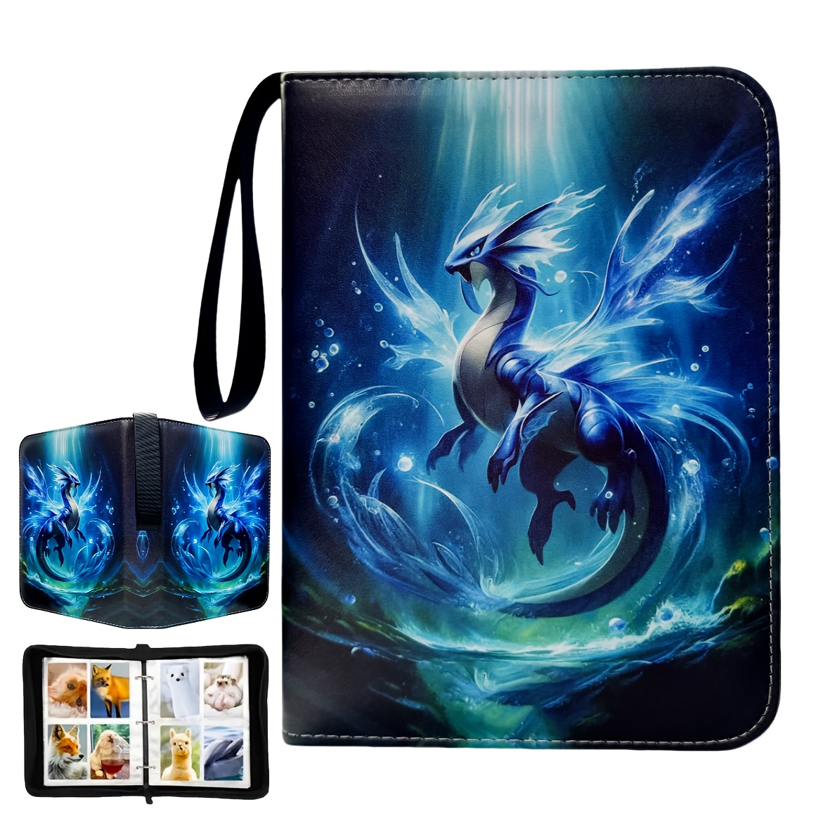 Image of Trading Card Binder With Sleeves, 4 Pocket Trading Card Binder Premium 400 Double Sided Pocket Pu Card Collection Binder, Collectible Card Albums Card Folder For Mtg, Sports Cards, Game Cards