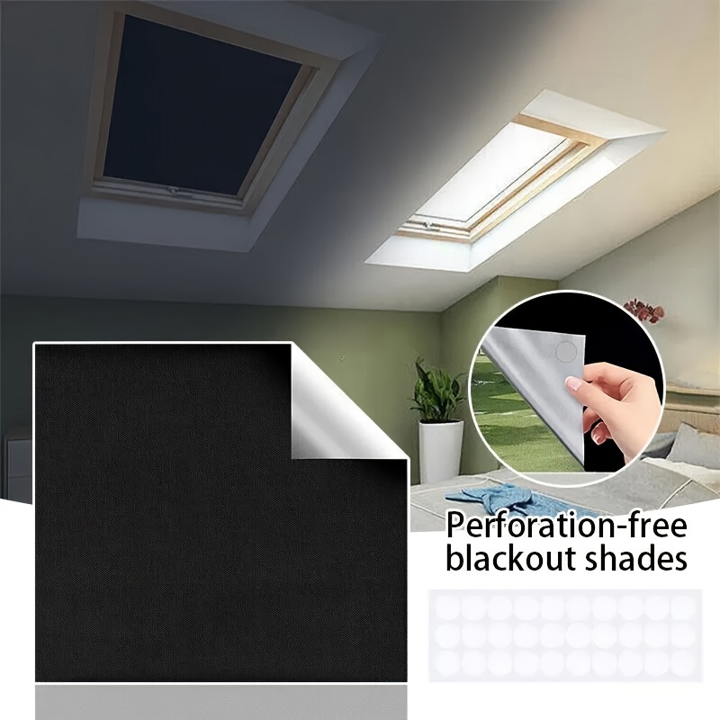 TEMU Portable Travel Blackout Curtains, 100% Light-blocking, Suitable For Living Rooms, Made Of Hole- Fabric