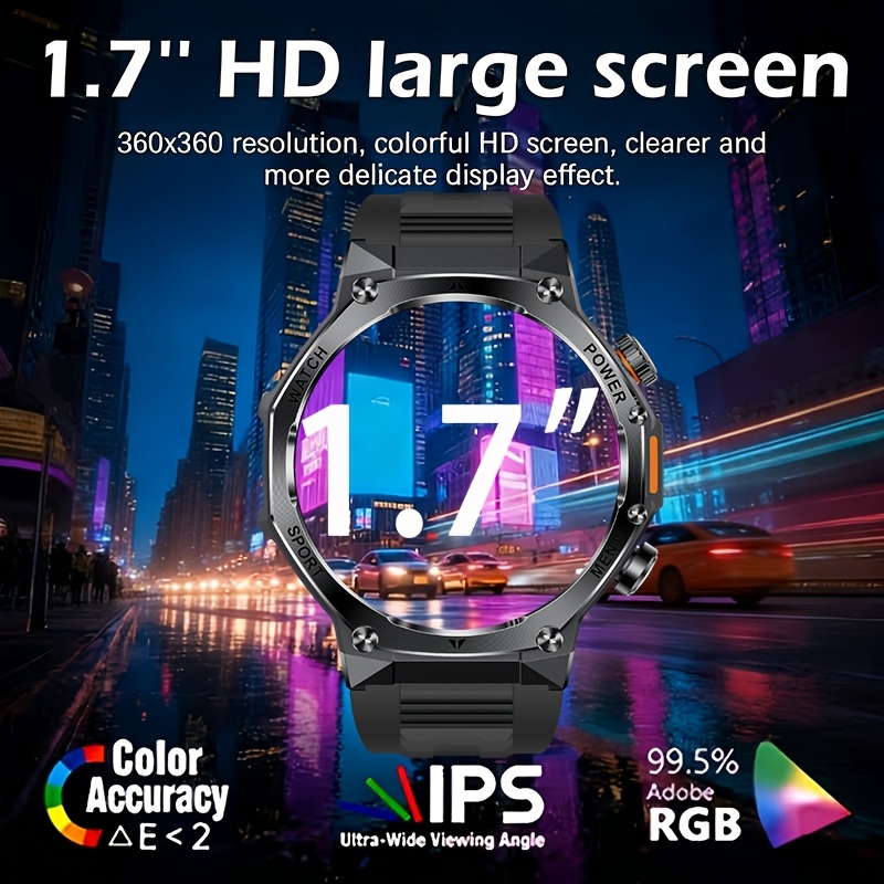 Smartwatch with LED Flashlight & 800mAh Battery