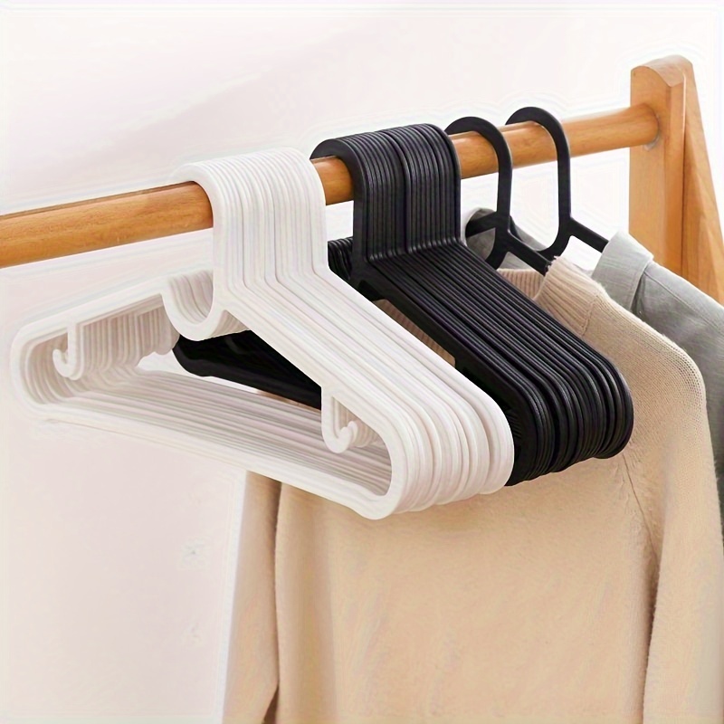 Abdo mattschwarzer Kunststoff-Kombi-Kleiderbügel mit verstellbaren Clips  und Kerben (Schachtel mit 50 Stück), Kleiderbügel für Kleidung, Kleiderbügel  - AliExpress