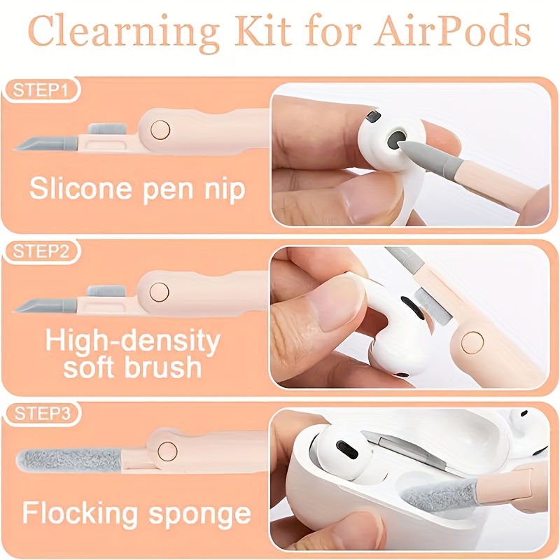 1pc 7 in 1 wireless headphone cleaning pen earplug cleaning pen keyboard cleaner earplug cleaning brush laptop screen keyboard headphone cleaning kit multifunctional cleaning brush tool key remover details 13