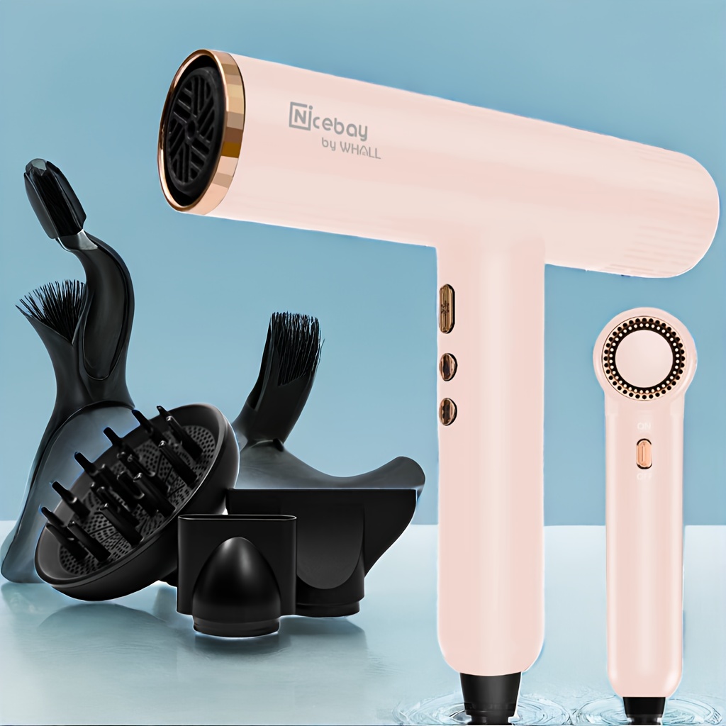 

® Hair Dryer, Professional Blow Dryer With 3 Attachments, 110000rpm Brushless Motor For Fast Drying, , Lightweight, 1600w Hairdryer With Diffuser