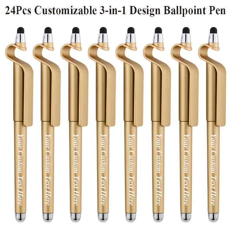 TEMU Juego de 24 piezas de bolígrafo lápiz stylus con soporte para teléfono, colorido, personalizado, diseño , regalo, bolígrafo multifuncional,