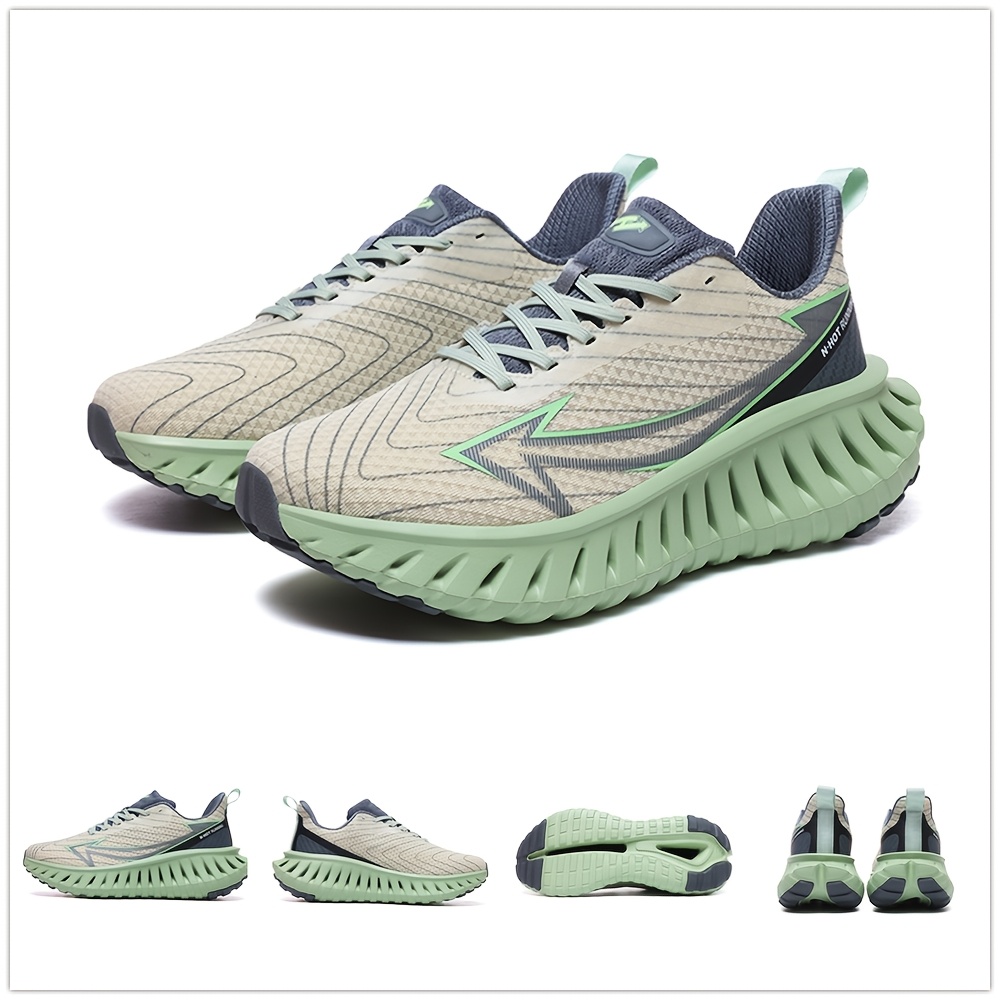Men'S Technology Carbon Board Running Shoes | Breathable Athletic Sneakers with Cushioned Shock Absorbing EVA Chunky Sole, Casual Sporty Look, Slip-resistant Wear-resistant All-Terrain Grip for Gym, Jogging, Marathon - Running & Work Out Training Sh