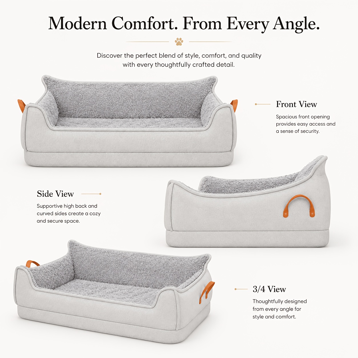 sofa pet dog bed dual use cat and dog bed cat scratch resistant wear resistant outer layer with plush surface and felt lining thickened comfortable cushion non slip enveloping backrest sleeping and resting bed for dogs and cats Product details 4