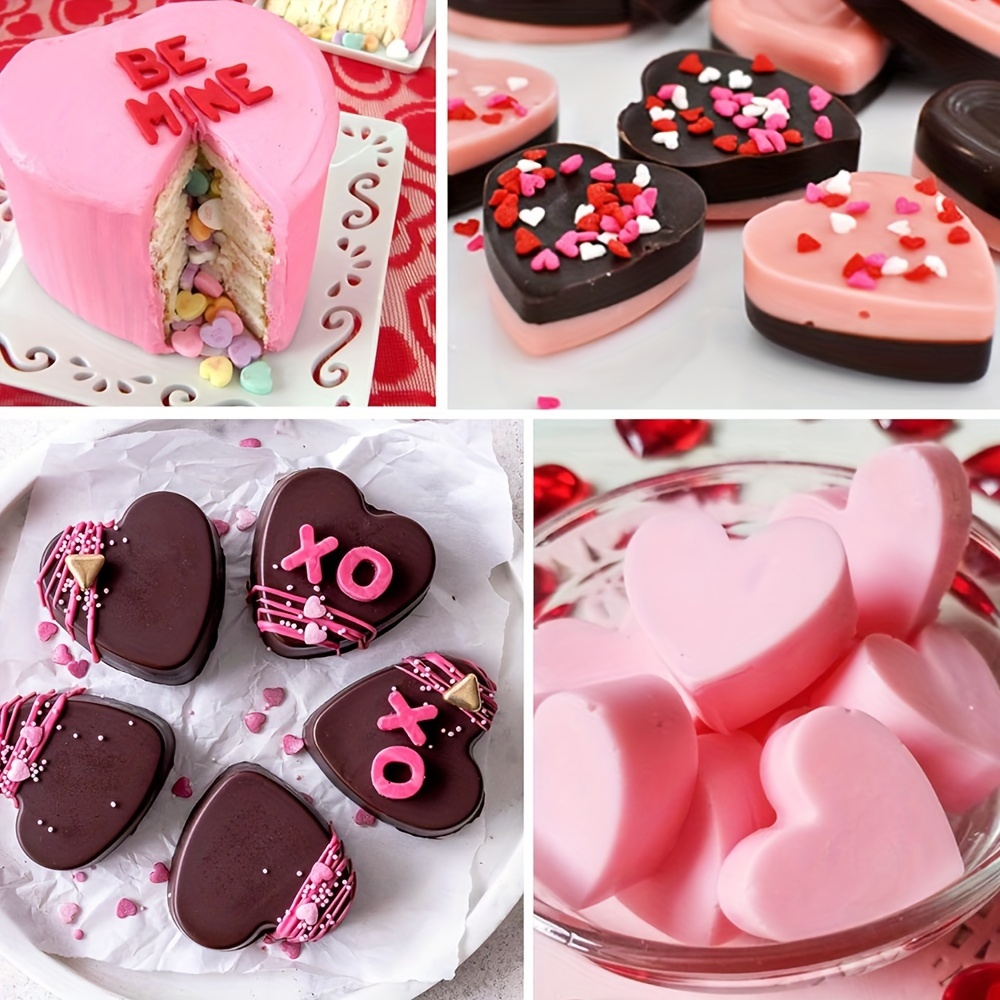 1/3pcs Large Heart Muffin Pan Silicone Mold, 8-* Chocolate Cake Baking  Mold, Suitable for Valentine's Day Mini Cakes, Jelly Pudding, Handmade Soa