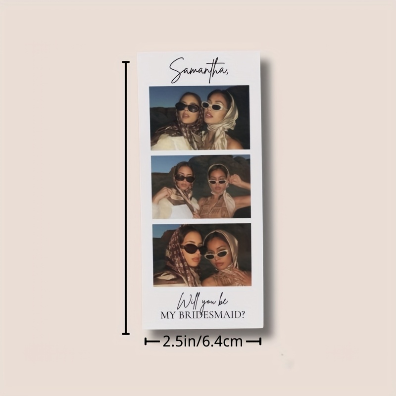 Image of Personalized Photo Card For Bridesmaid Proposals, Featuring A Custom Photo Booth Design, 'will You Be My Bridesmaid?' And A Fun Maid Of Honor Proposal