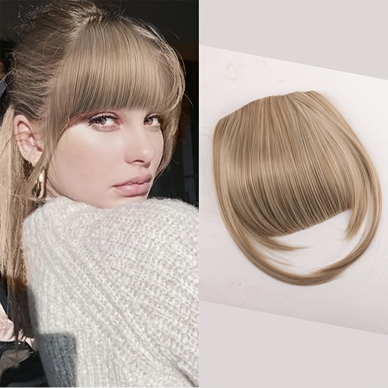 1pc elegant straight synthetic hair extensions air anime bangs for women high temperature fiber invisible clip natural look durable   hair fringe details 9