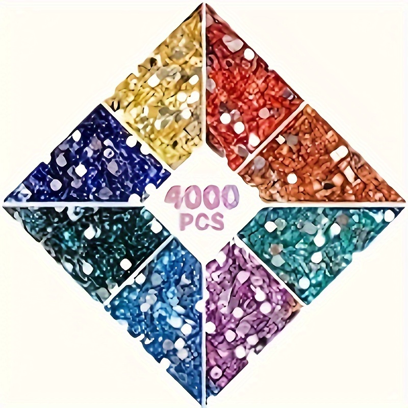 

4000pcs Of Round Sparkling Diamond, 200pcs Per Bag Diamond Art Painting Beads, 20 Colors, 5d Diamond Art Painting Accessories, Used For Diamond Art And Nail Art Accessories