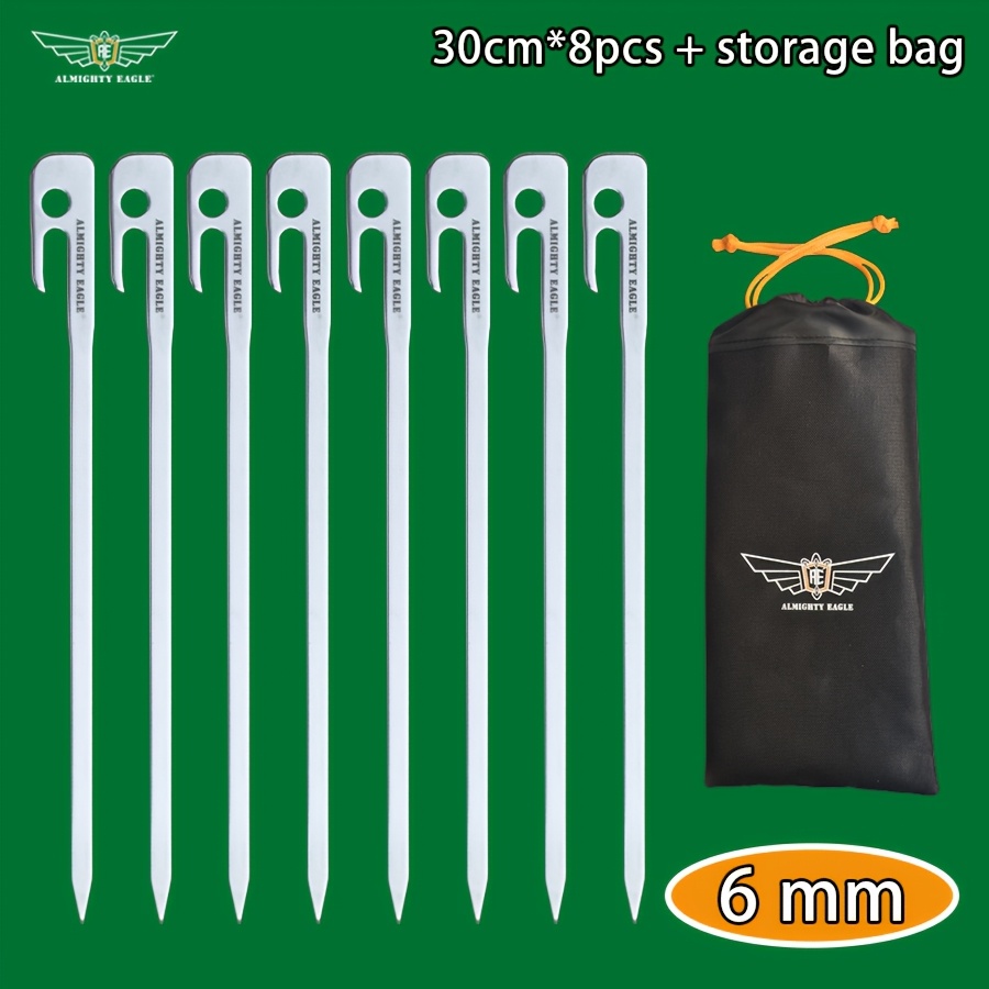 Almighty Eagle High-hardness Tent Ground Nails, Stainless Steel Integrated Canopy Fixed Camp Nails, Outdoor Camping Ground Piles, , Wind Rope Nails
