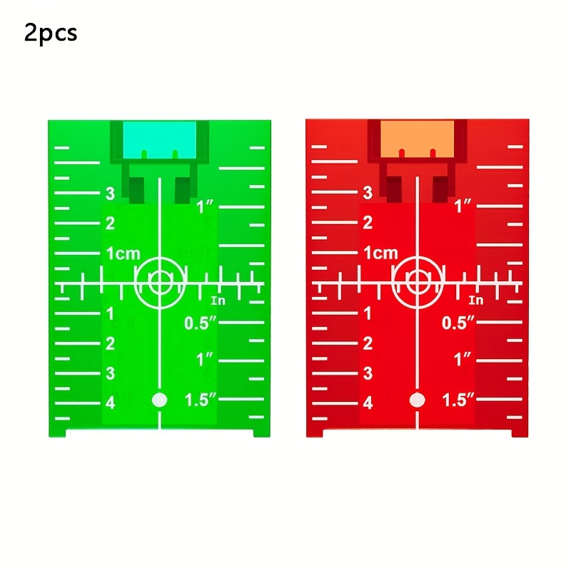 Image of 2pcs Laser Targets, Magnetic Floor Laser Card Plates For Green Laser Devices, Measurement Scale In Inches And Centimeters, Ideal Measurements