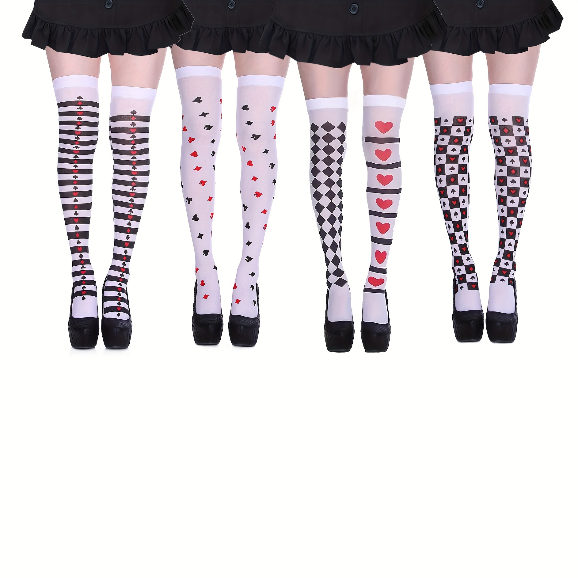 

Pattern Thigh High Stockings, Cosplay Slim Over The Knee Socks, Women's Stockings & Hosiery