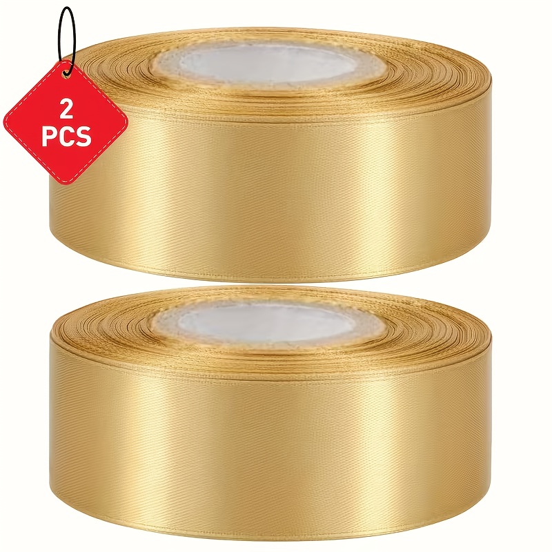 E-shop 22,8M x 4 cm (866 x 1,57 Zoll) breite Champagnergoldene Bandrolle, Geschenkband - Geeignet für Hochzeiten, Feiertagsdeko, festliche Geschenke,