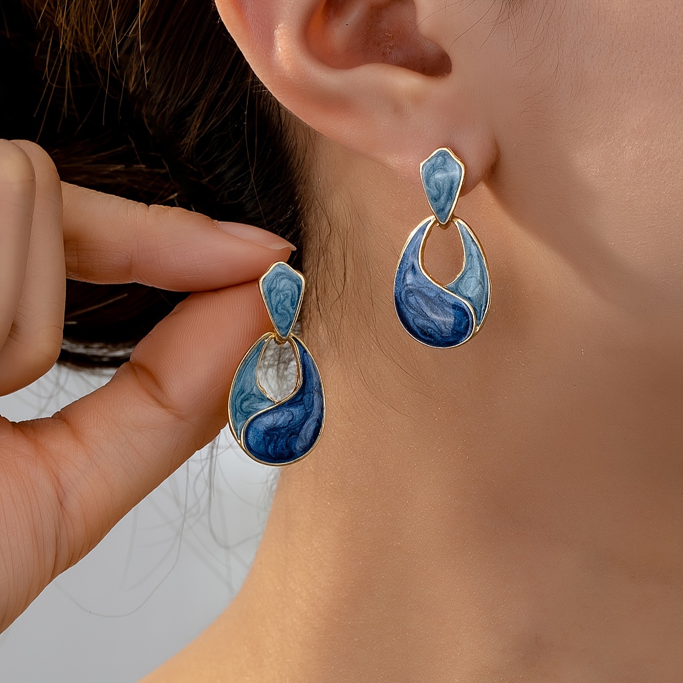 Boho Geometric Drop Earrings Lightweight Resin & Zinc Alloy