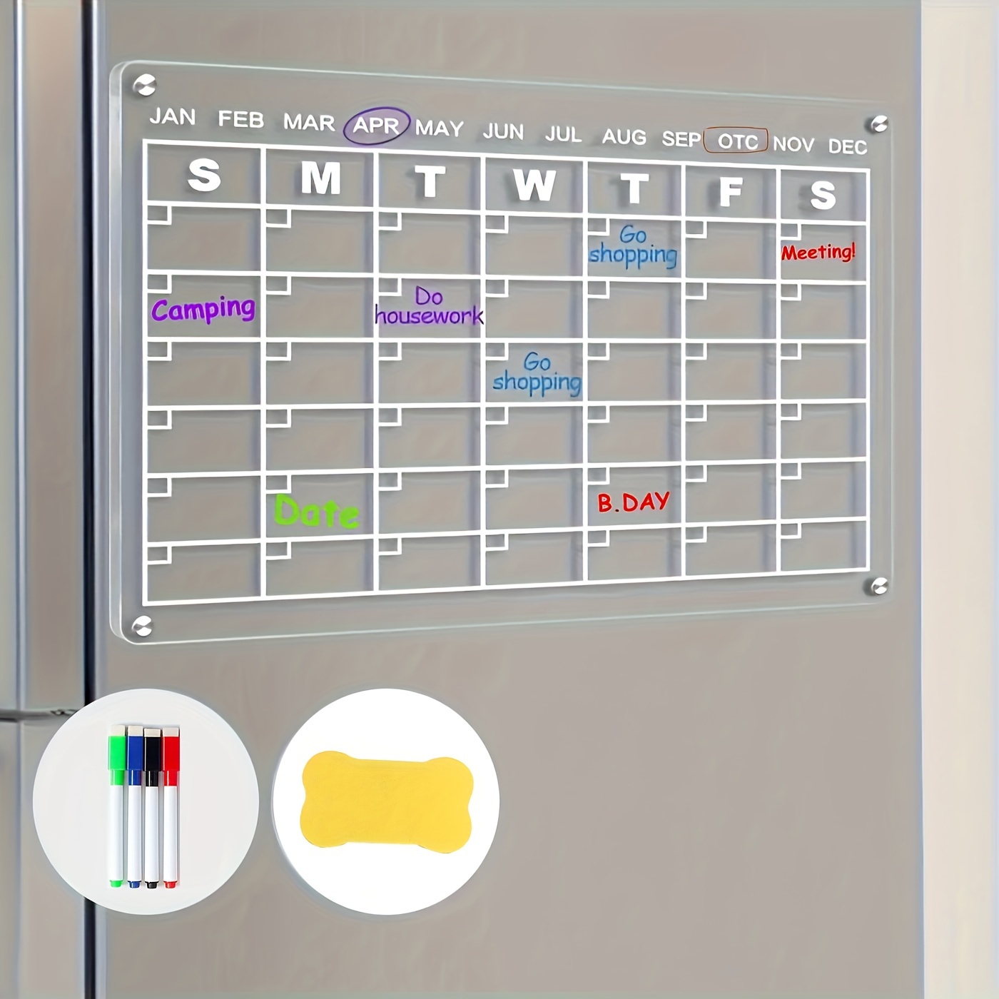 1pc Calendario magnetico per frigorifero cancellabile a - Temu Italy