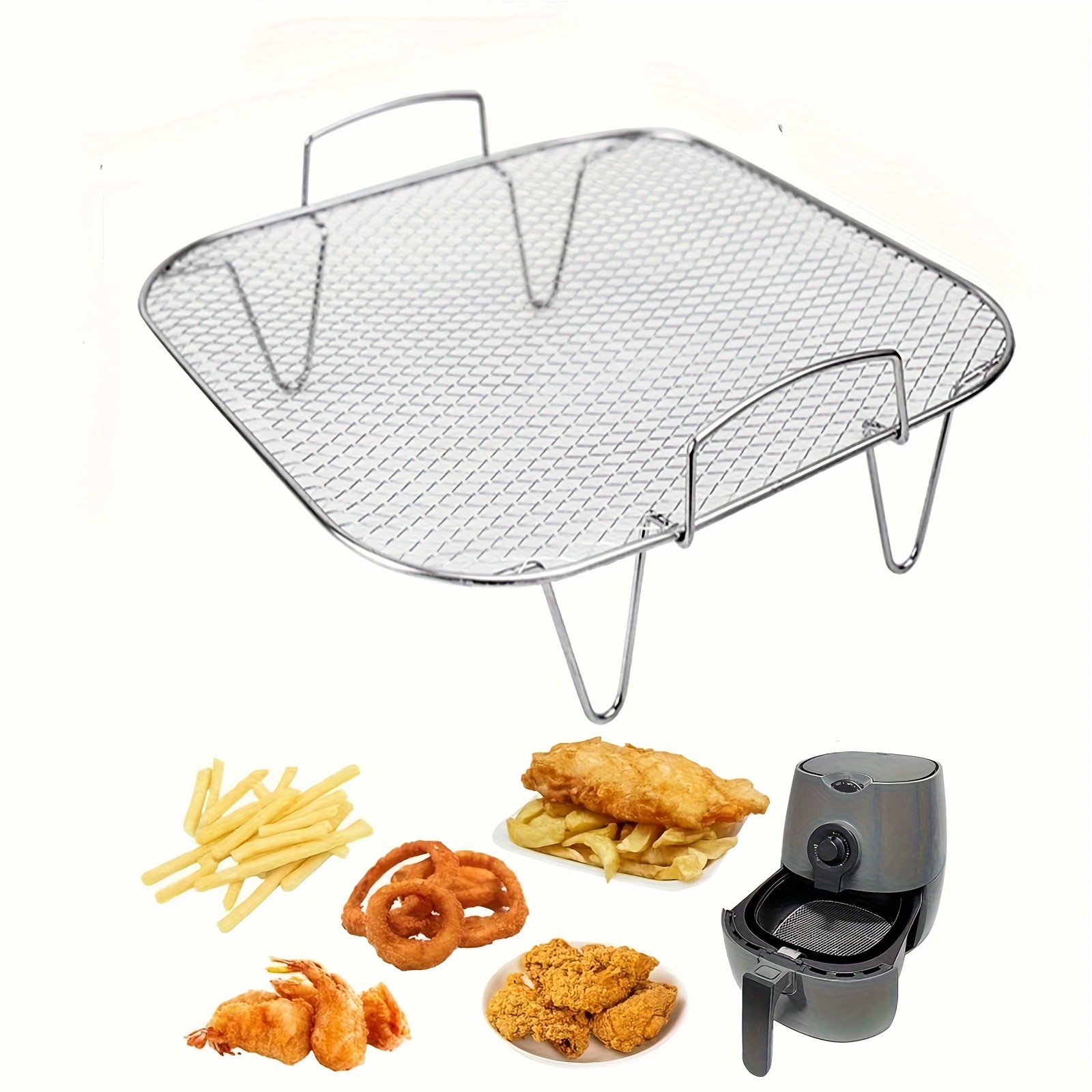 

1pc Stainless Steel Air Accessory - And Grilling Net Stand For