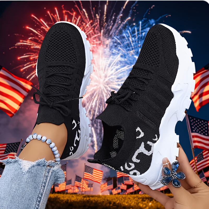Women's Classic White Sneakers Suitable For Day, Elastic Knit Walking Shoes With Sole & Cushioned Cushioning, Lightweight Training Sneakers For Travel, Casual Wear,, Women Shoes