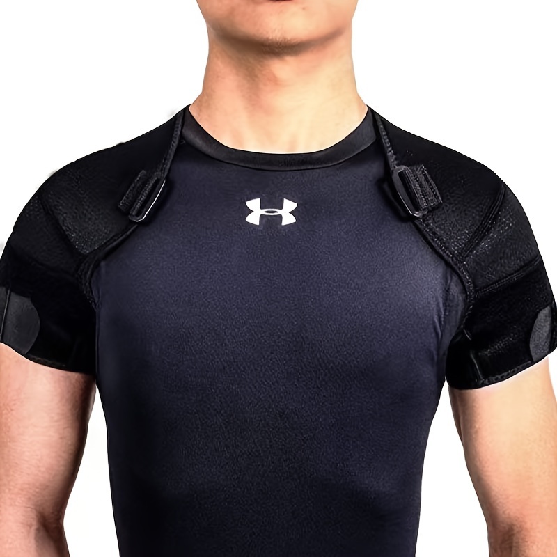 

Adjustable Dual Shoulder Support Brace - Men's Breathable Sports Injury Protection – Ideal For Running, Basketball, And Collision Sports
