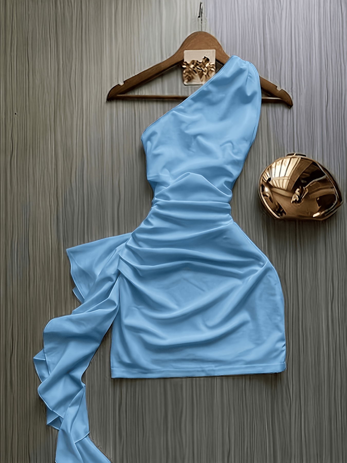 powder blue color dress Eva Dress in French Navy | Women's 1940s Style Pussy Bow Dress main image 0