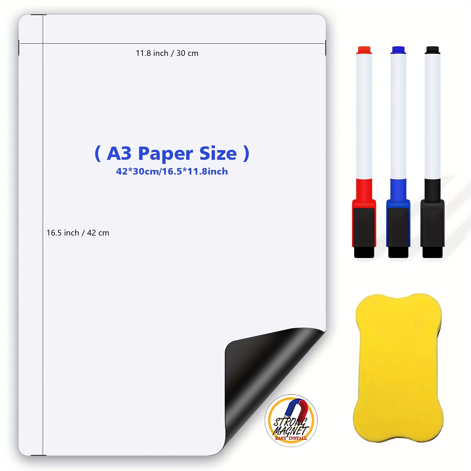 Image of Self-adhesive Magnetic Dry Erase Board For , Ideal For Organizing Meal Plans, Shopping Lists, And Office Notices In Your For Home Kitchen